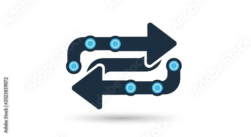 Abstract dual directional arrows representing process flow and strategic movement cycle