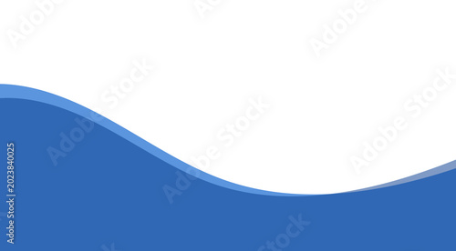 Fotografie Abstract blue wave border background design with smooth flowing curve shape for
