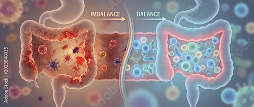 Balanced versus imbalanced gut microbiome comparison