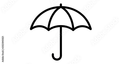 open, umbrella, lineart, minimalist, icon, outline, weather, rain, protection, symbol, simple, accessory, monochrome, vector, illustration, isolated, design