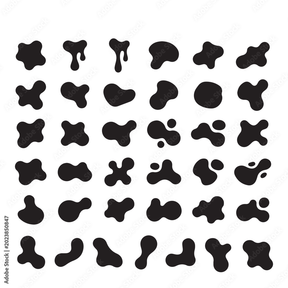 Fototapeta premium set of abstract blob shapes for background design .black and white 