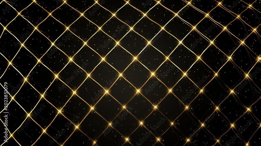 Fototapeta premium Sparkling Gold Light Grid Pattern for Festive and Elegant Backgrounds