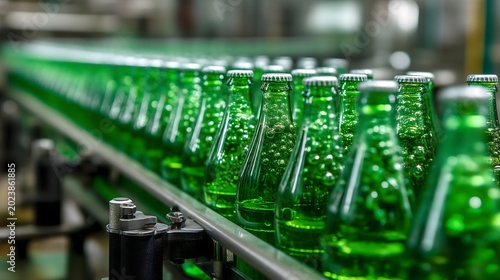 Bottling line for carbonated drinks capturing rising bubbles