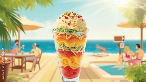 milk-based frozen dessert with faluda