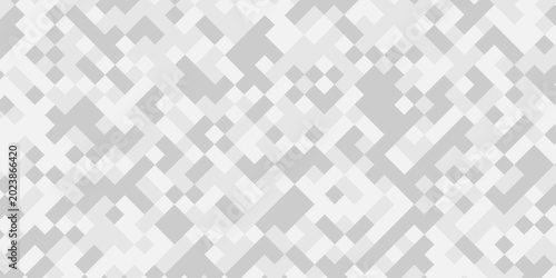 Bild auf Leinwand Abstract censored geometric square pattern grey and white mosaic seamless tile texture background, pixelate geometric pattern abstract modern zigzag tiles in shades of gray and white
