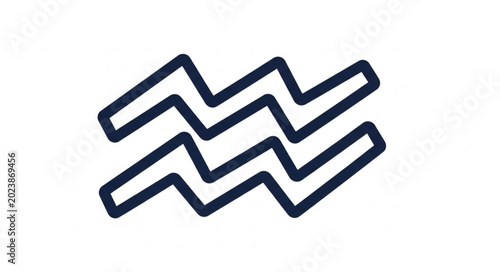 Cuadro en lienzo Aquarius Zodiac Symbol Hand Drawn Illustration.