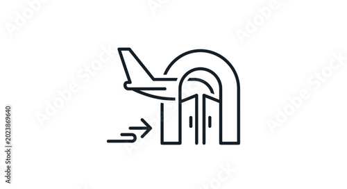 Photos Airplane entering airport terminal gate icon.