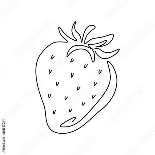 Fotografi One line drawing strawberry