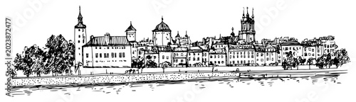 Foto Prague Czech Republic cityscape sketch