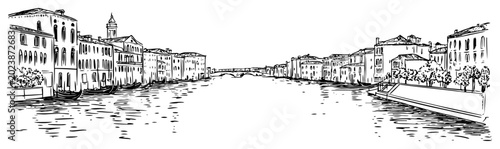 Bild auf Leinwand Venice Grand Canal with gondolas and historic architecture in Italy