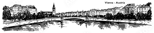 Photography Vienna Austria cityscape sketch