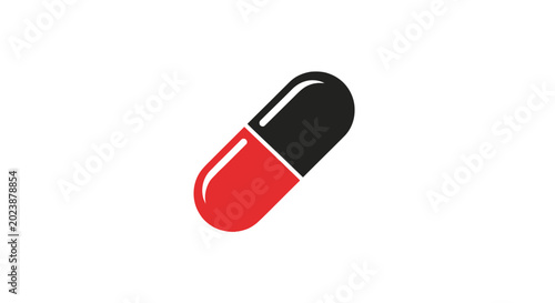 Foto Closeup of a red and black capsule.