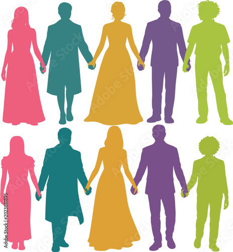  Diverse Family Silhouettes Representing Modern Household Structures for Inclusion and Social Awareness