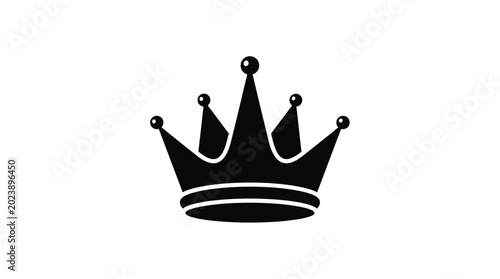 Canvastavla Black crown silhouette on white background flat vector design