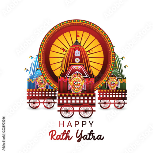 Realistic illustration of rath yatra background
