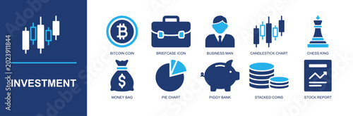 Tableau sur toile Investment icon set