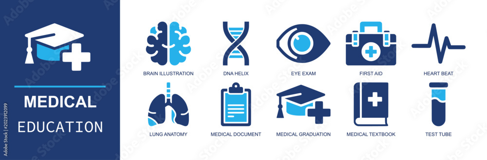 Fotografie Medical education icon set