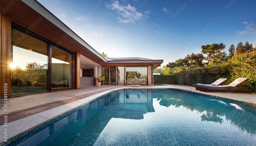 Fototapeta premium contemporary house with pool