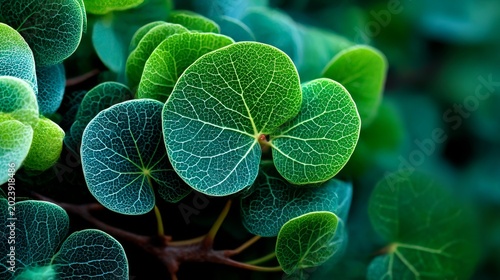 Exquisite Close-Up of Vibrant Green Leaves with Detailed Veins — Natural Texture for Eco-Design Projects