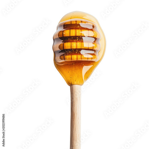 Honey Dripping from Dipper Transparent Background