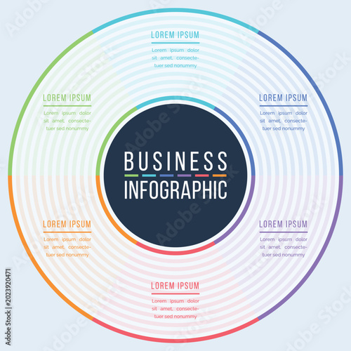 Circular Infographic Business Design 6 Options
