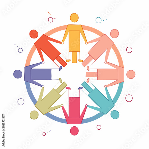Diverse Group of People Holding Hands in a Circle