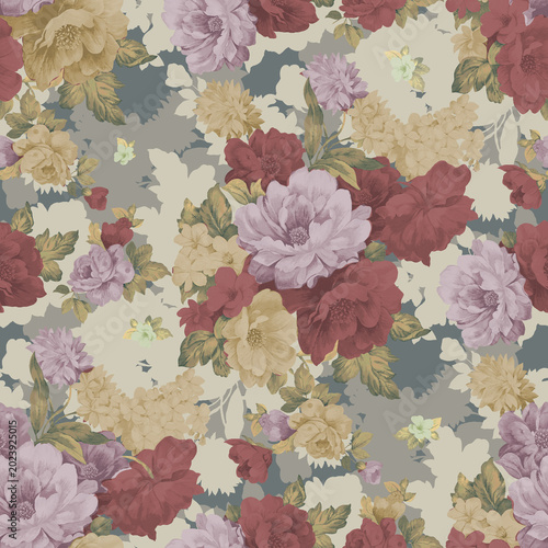 Vintage seamless floral pattern design
