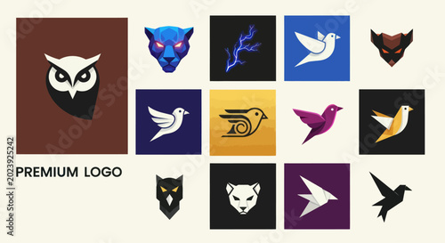 Premium Logo Collection: Animal and Bird Icons