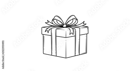 Slika na platnu Wrapped gift box with ribbon bow.