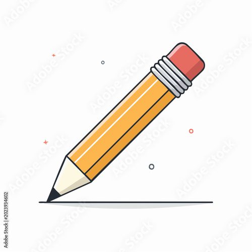 Illustration of a yellow pencil drawing a line