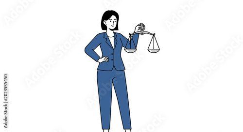 Businesswoman Holding Scales of Justice