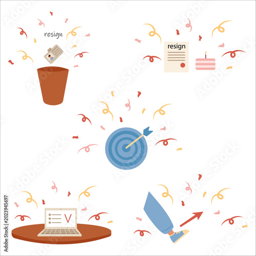 Bild auf Leinwand Vector illustration of small personal victories that people celebrate
