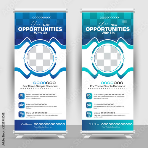 Modern Business Roll Up Banner Template Design for Corporate Promotion
