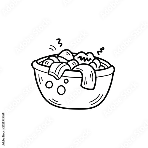 Bowl of pasta with noodles and toppings