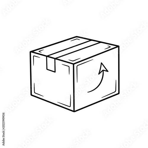 Package Shipment Box with Upward Arrow
