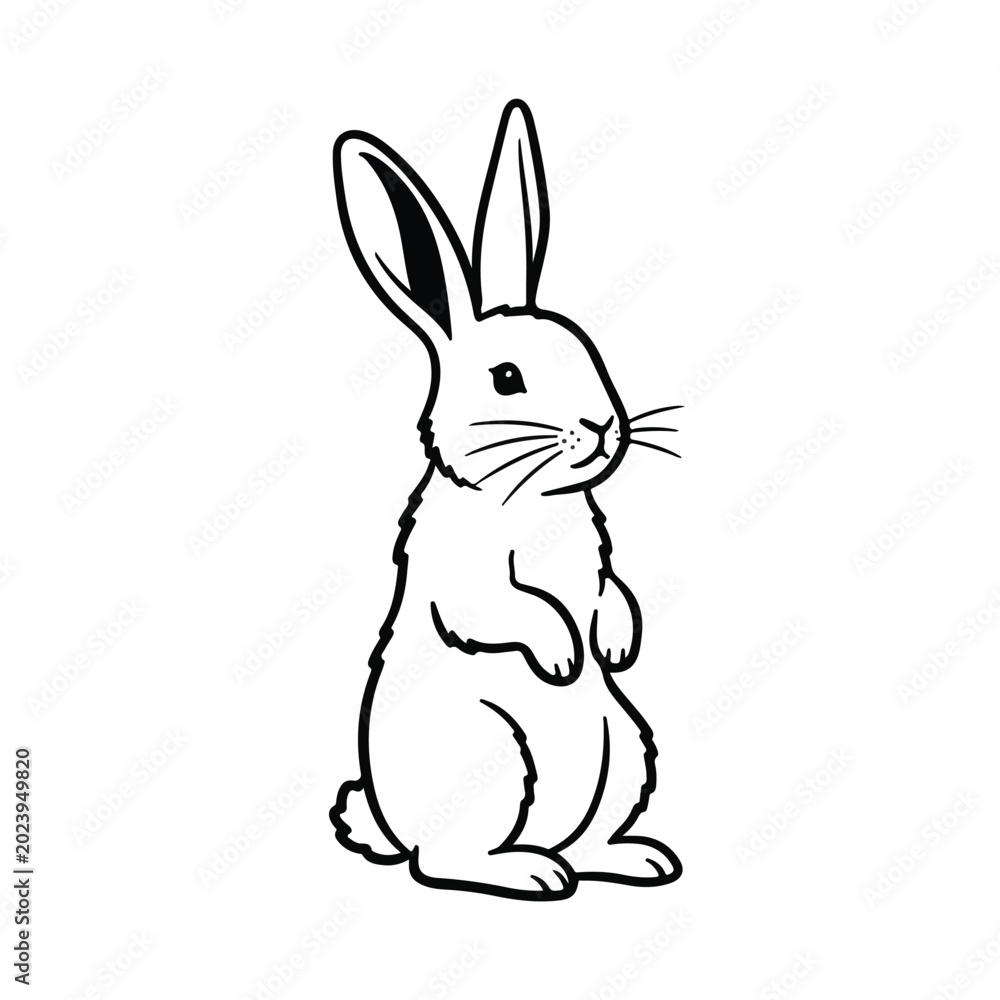 Obraz premium Rabbit Cartoon Figure Standing Upright
