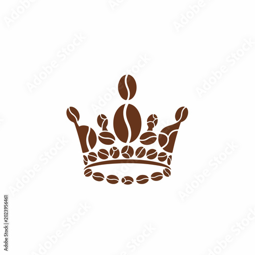 Crown made of coffee beans as regal symbol of coffee culture