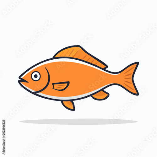 Orange Fish Cartoon Illustration