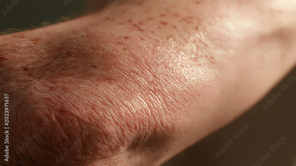Fototapeta premium Close-Up of Skin Texture and Freckles: Dermatology Insights on the Human Body