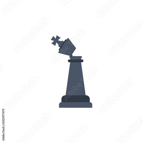 Bild auf Leinwand Broken chess king piece falling representing defeat and checkmate concept