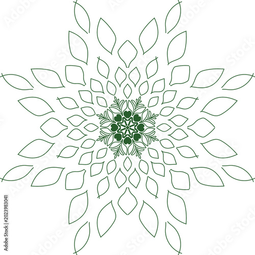 Beautiful leaf mandala ornament vector design