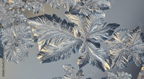 Frozen leaf on icy surface closeup.