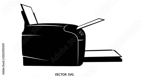 Tableau sur toile Office Printer Vector Silhouette Icon