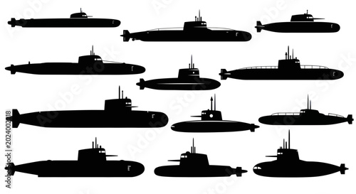 Φωτογραφία Collection of Submarine Silhouettes - Various Types and Designs
