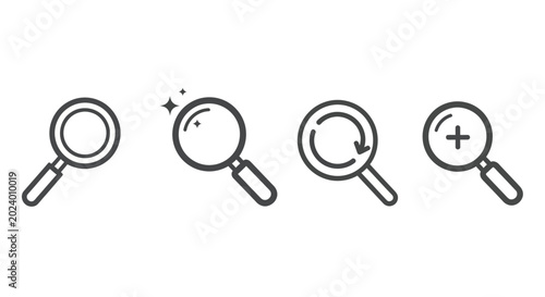 Foto Magnifying glass icons set
