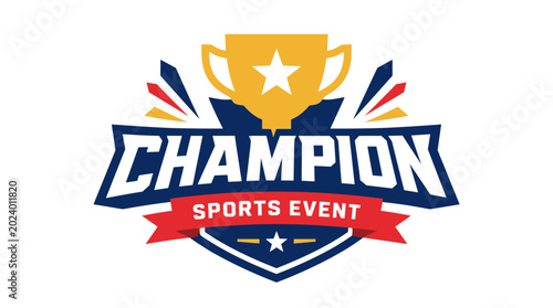 Champion Sports Event Logo Emblem Graphic.