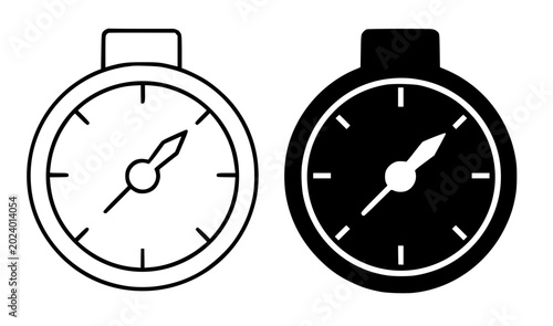 Tableau sur toile Altimeter minimalist icon in outline and silhouette design