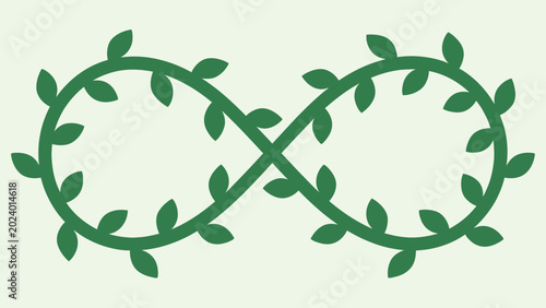 Quadro em tela Elegant green infinity symbol with leaves for eco friendly concepts
