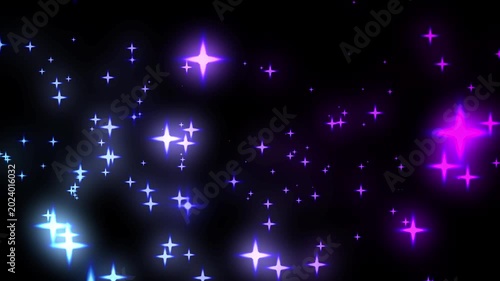 Bright starry blue galaxy sky with magical sparkling lights, Christmas holiday celebration decoration, glowing vector design, particle 4K gradient special effects motion fantasy background video mater