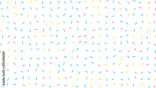 Cuadro en lienzo Bright pink yellow and blue sprinkles randomly arranged creating a cheerful and